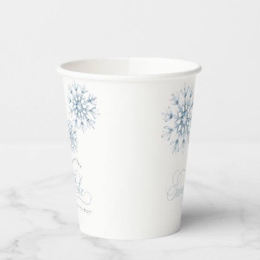 Gobelets En Papier Un petit Baby shower bleu Snowflake (Gauche)