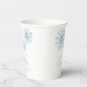 Gobelets En Papier Un petit Baby shower bleu Snowflake (Droite)
