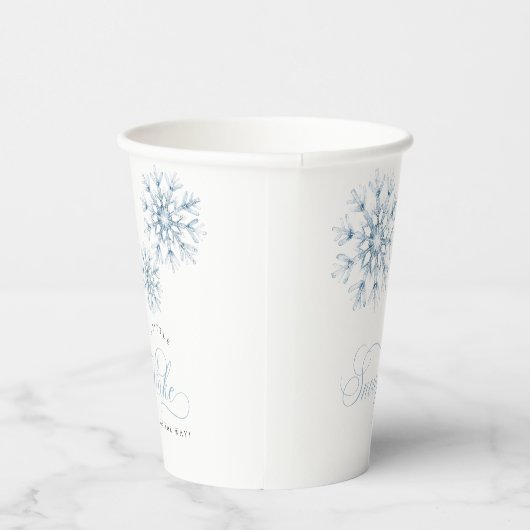 Gobelets En Papier Un petit Baby shower bleu Snowflake (Droite)