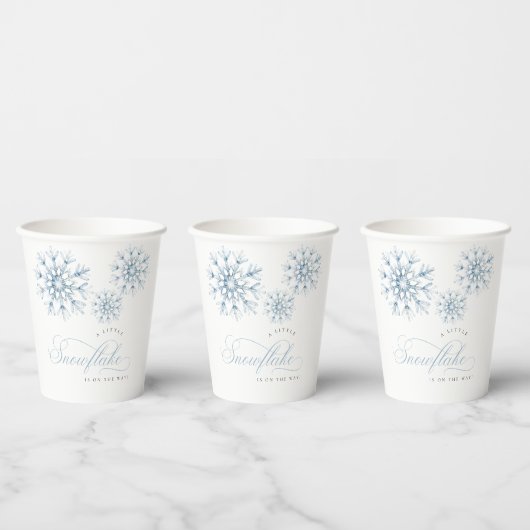 Gobelets En Papier Un petit Baby shower bleu Snowflake (Multi)