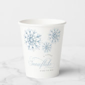 Gobelets En Papier Un petit Baby shower bleu Snowflake (Recto)