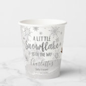 Gobelets En Papier Un petit Baby shower gris flocon (Recto)