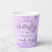 Gobelets En Papier Un petit Baby shower pourpre à papillon (Verso)