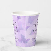 Gobelets En Papier Un petit Baby shower pourpre à papillon (Droite)