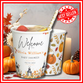 Gobelets En Papier Un Petit Citrouille Automne Baby shower Floral Aut