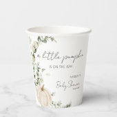 Gobelets En Papier Un petit Citrouille se trouve sur le Baby shower W (Verso)