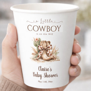 Gobelets En Papier Un petit cowboy en route Baby Shower Western