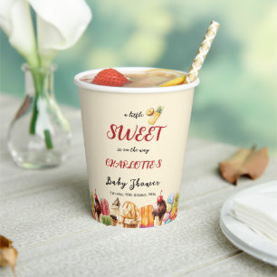 Gobelets En Papier Un petit doux est en route Fête bébé glace