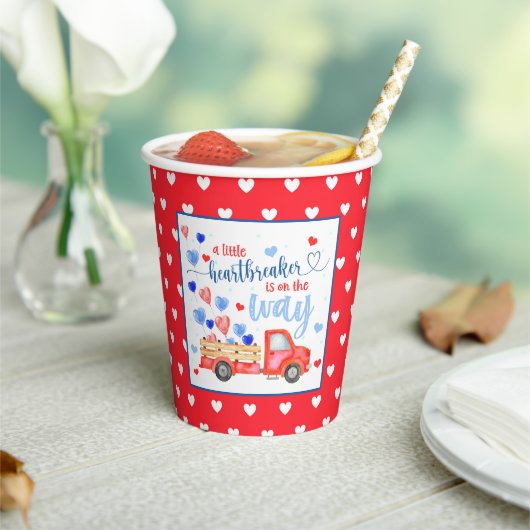 Gobelets En Papier Un Petit Écraseur De Coeur Baby shower Tasses De P (Insitu)