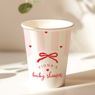 Gobelets En Papier Un petit noeud papillon Coquette pour baby shower