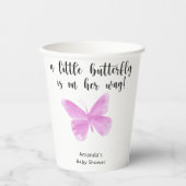 Gobelets En Papier Un petit papillon est en chemin Baby shower (Recto)