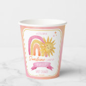 Gobelets En Papier Un petit rayon de soleil Baby shower fille (Recto)