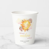 Gobelets En Papier Un Petit Rayon De Soleil Est En Chemin Boho Girl (Verso)