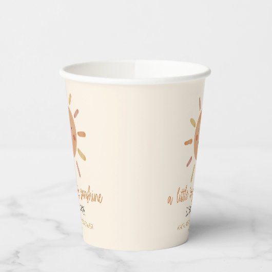 Gobelets En Papier Un Petit Rayon De Soleil Jaune Baby shower Soleil (Gauche)