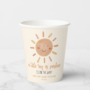 Gobelets En Papier Un Petit Rayon De Soleil Jaune Baby shower Soleil