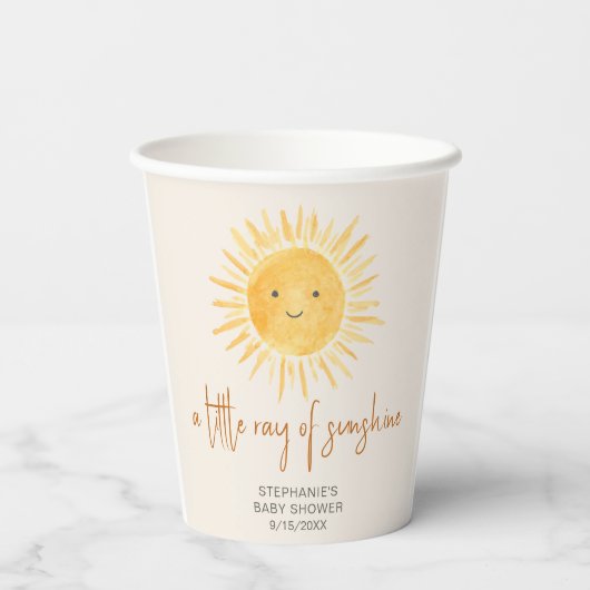 Gobelets En Papier Un Petit Rayon Du Baby shower Boho Sunshine (Verso)