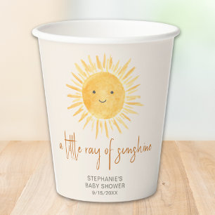Gobelets En Papier Un Petit Rayon Du Baby shower Boho Sunshine
