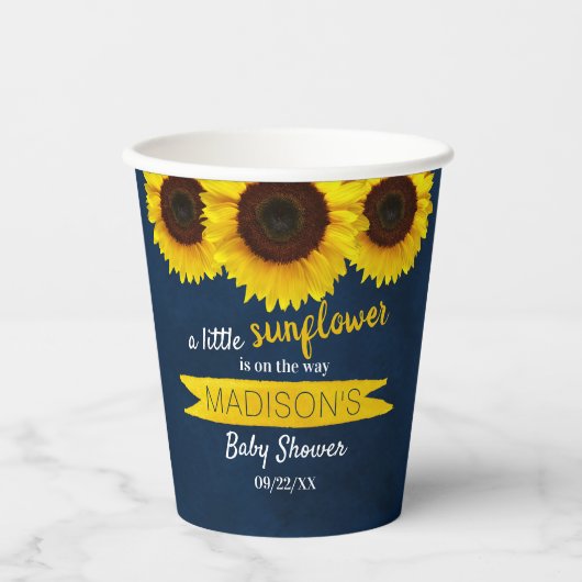 Gobelets En Papier Un Petit Tournesol Est En Route ! Baby shower (Recto)