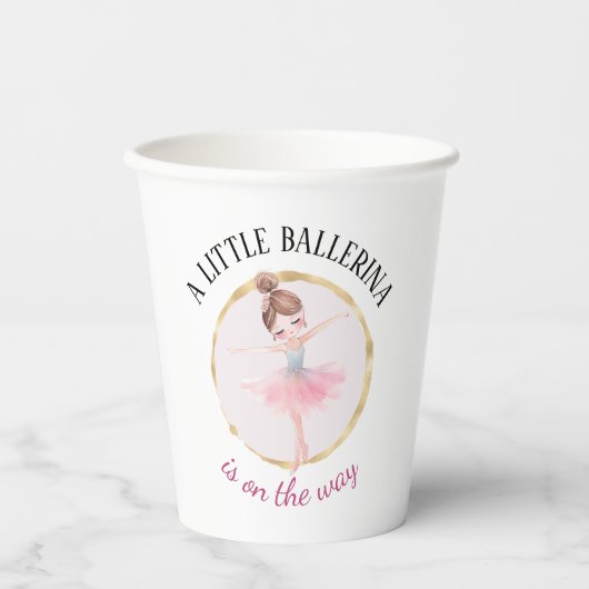 Gobelets En Papier Un Peu De Ballerina Est En Route Baby shower (Recto)