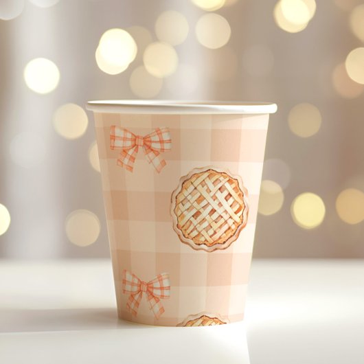 Gobelets En Papier Un peu mignon Pie sexe neutre Bow baby shower