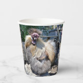 Gobelets En Papier Un Poulet Fluffeux Laide, (Recto)
