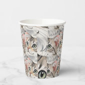 Gobelets En Papier Une aquarelle American Curl, chat (Gauche)