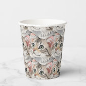 Gobelets En Papier Une aquarelle American Curl, chat (Recto)