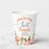 Gobelets En Papier Une douce aquarelle pêche 1er anniversaire (Verso)