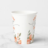 Gobelets En Papier Une douce aquarelle pêche 1er anniversaire (Droite)