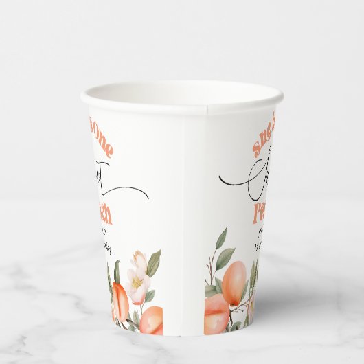 Gobelets En Papier Une douce aquarelle pêche 1er anniversaire (Droite)