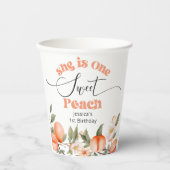 Gobelets En Papier Une douce aquarelle pêche 1er anniversaire (Recto)