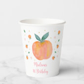 Gobelets En Papier Une douce Pêche Coupes de papier d'anniversaire (Verso)