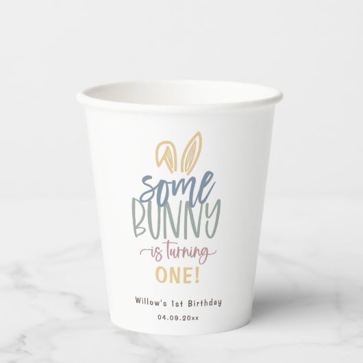 Gobelets En Papier Une fête d'anniversaire de lapin (Recto)