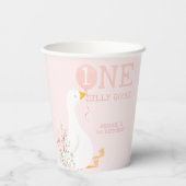 Gobelets En Papier Une fille rose d'oie sotte 1er anniversaire (Verso)