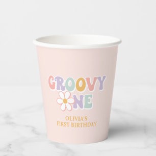 Gobelets En Papier Une fille Super Pink Daisy Checker