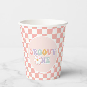 Gobelets En Papier Une fille Super Pink Daisy Checker