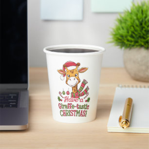 Gobelets En Papier Une girafe de Noël