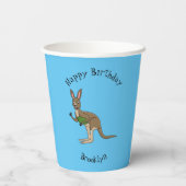 Gobelets En Papier Une jolie illustration de kangourou australien (Verso)