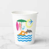 Gobelets En Papier Une journée à la plage (Verso)
