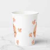 Gobelets En Papier Une Petite Aquarelle Citrouille Halloween automne (Gauche)