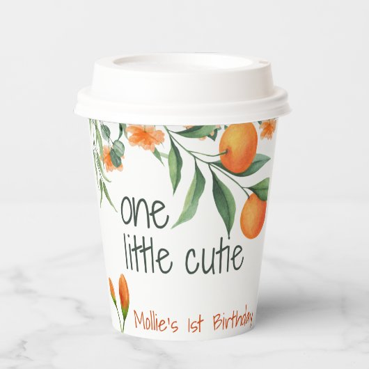 Gobelets En Papier Une Petite Cutie 1ère Coupe Papier Anniversaire (Recto)