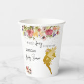 Gobelets En Papier Une petite fée est sur le chemin Baby shower Gold (Recto)