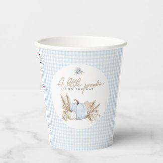 Gobelets En Papier Une petite fête de bébé garçon automnale en vichy