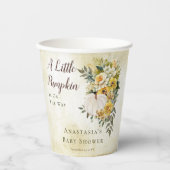 Gobelets En Papier Une petite récolte Citrouille | Baby shower Floral (Recto)