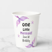 Gobelets En Papier Une petite sirène 1ère fête d'anniversaire (Verso)