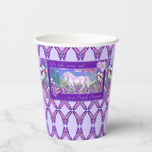 Gobelets En Papier Une serviette paradisiaque violette (Verso)