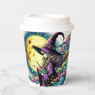 Gobelets En Papier Une sorcière violette offre une tasse de café en p