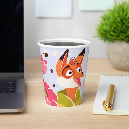 Gobelets En Papier une tasse de papier avec renard (Insitu)