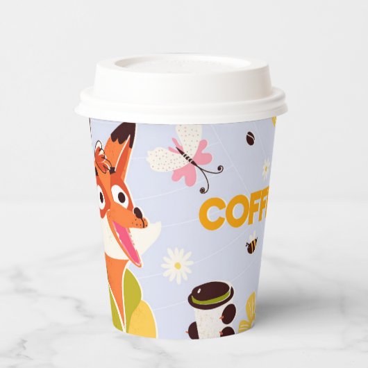 Gobelets En Papier une tasse de papier avec renard (Gauche)