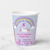 Gobelets En Papier Unicorn Birthday Girl Cup - Custom 8oz Party Cup (Verso)